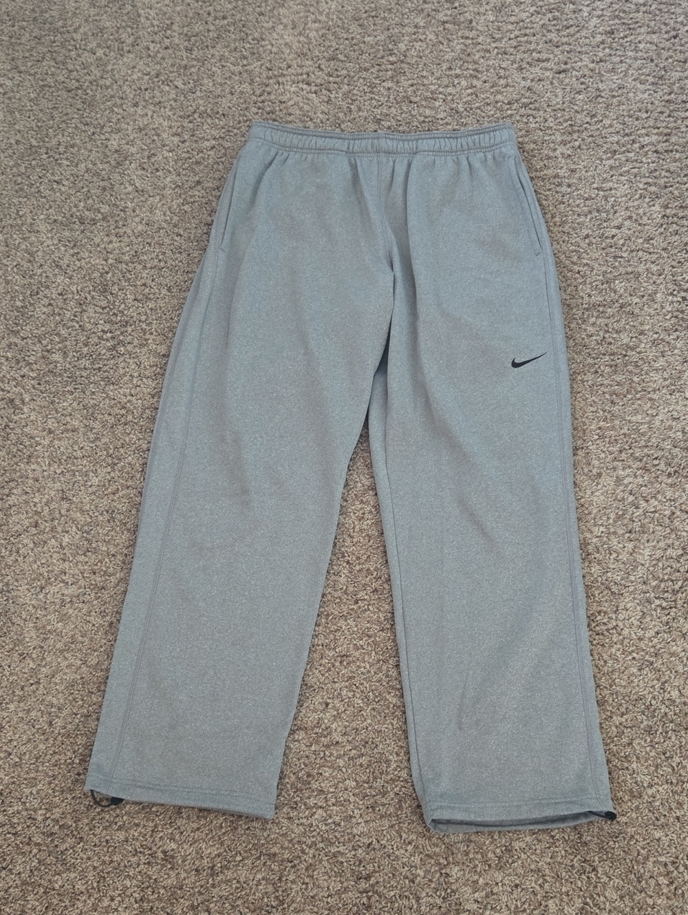 Nike Grey Therma-Fit Sweatpants with Black Swoosh
